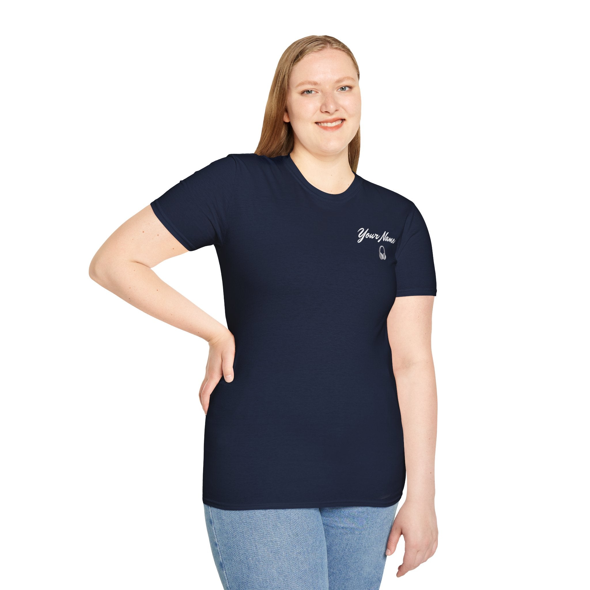 "DJ VAMP" 🎧Personalized Logo Tee – Bold, Loud, and Made to Move - QR